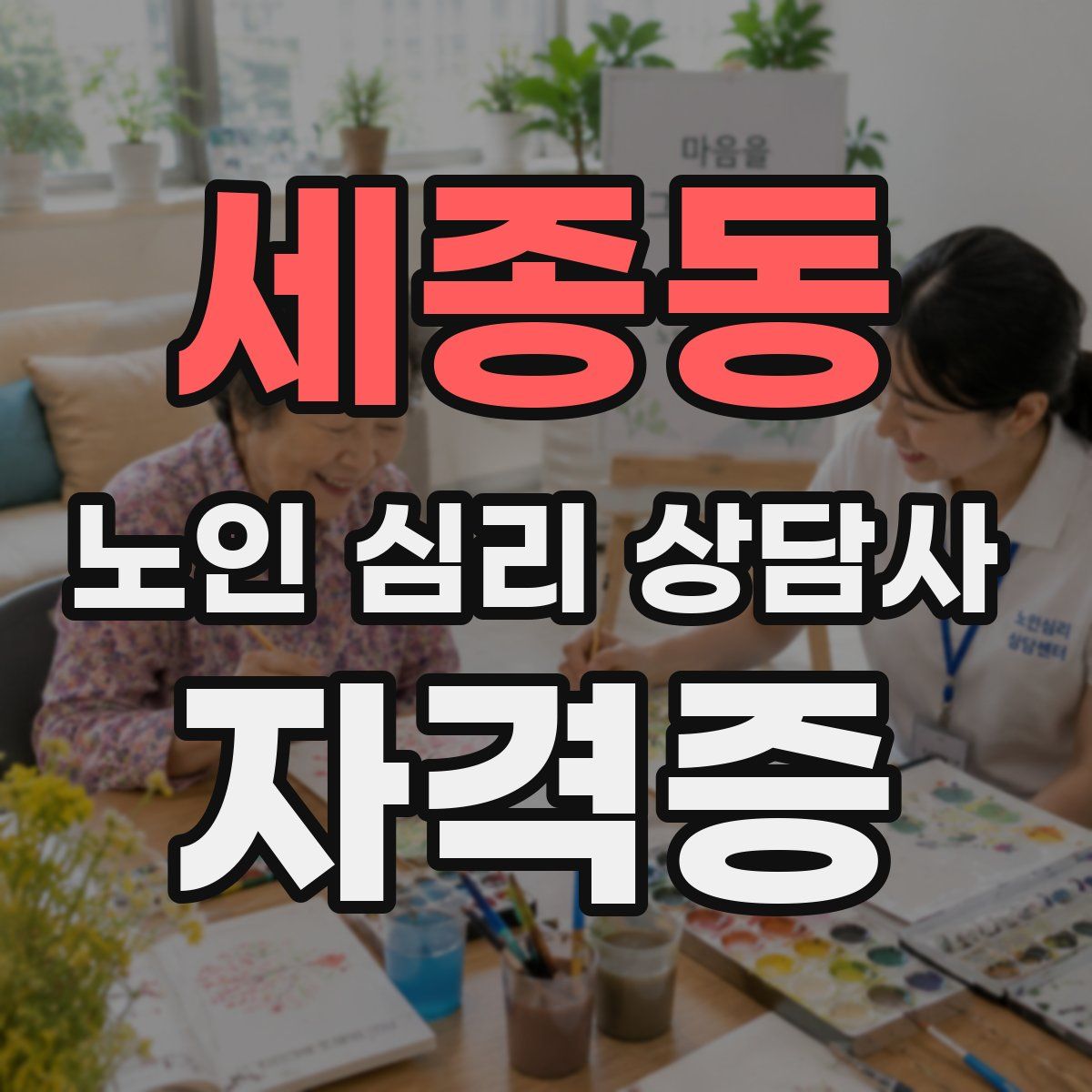 세종동 노인 심리 상담사 자격증