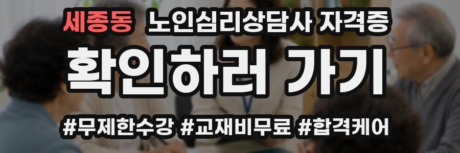 세종동 노인 심리 상담사 자격증