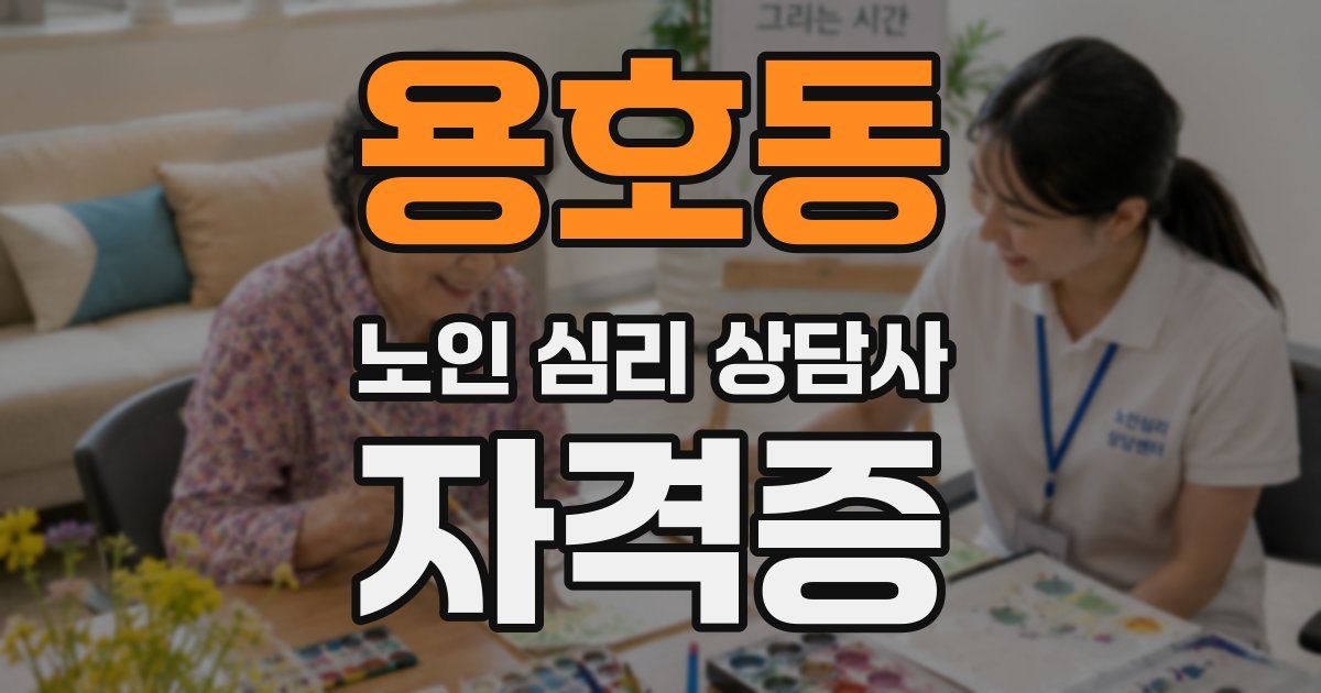 용호동 노인 심리 상담사 자격증