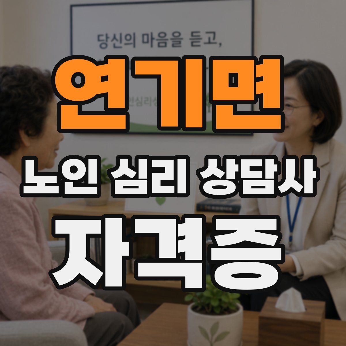 연기면 노인 심리 상담사 자격증