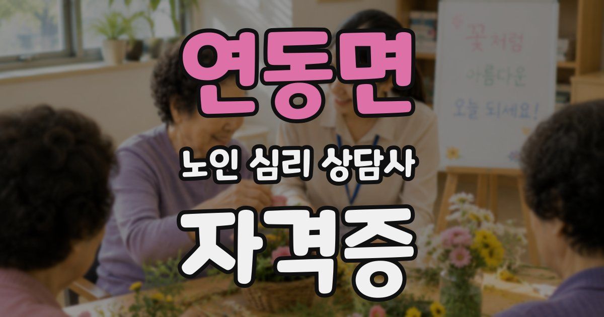 연동면 노인 심리 상담사 자격증