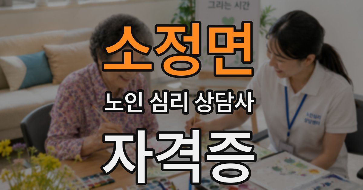소정면 노인 심리 상담사 자격증