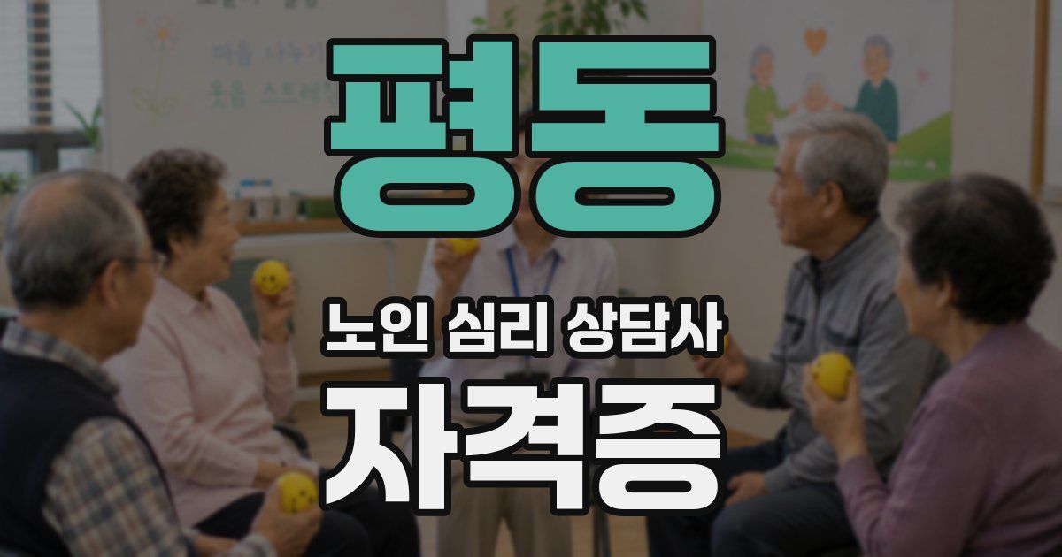 평동 노인 심리 상담사 자격증
