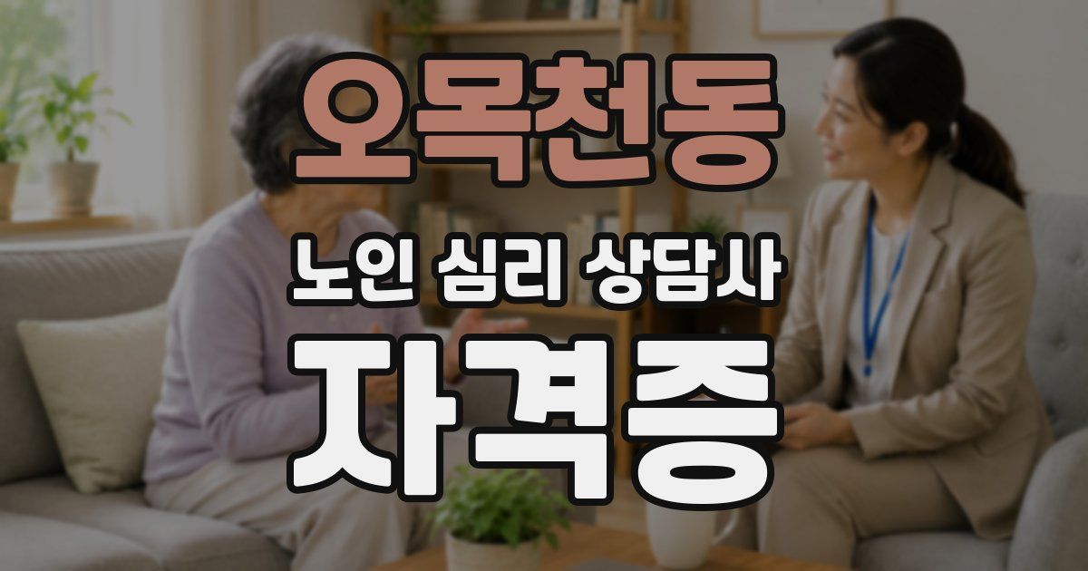 오목천동 노인 심리 상담사 자격증