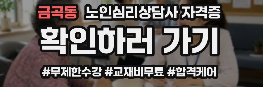 금곡동 노인 심리 상담사 자격증