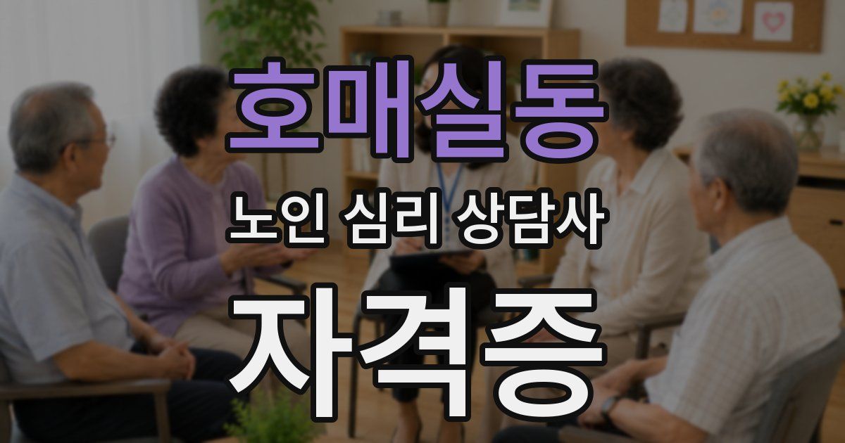 호매실동 노인 심리 상담사 자격증