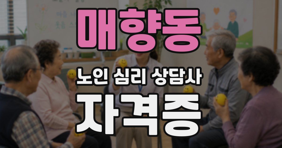 매향동 노인 심리 상담사 자격증