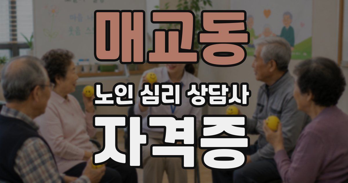 매교동 노인 심리 상담사 자격증