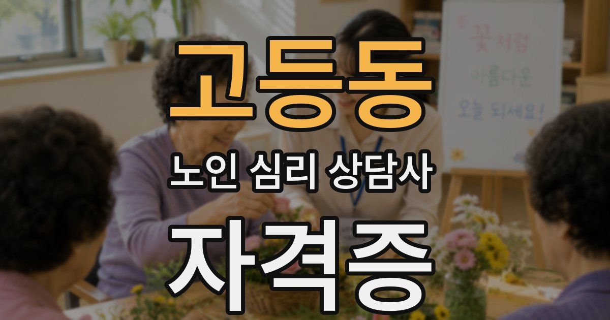 고등동 노인 심리 상담사 자격증