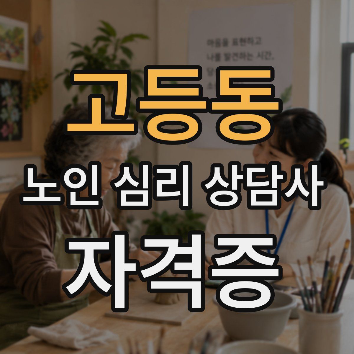고등동 노인 심리 상담사 자격증