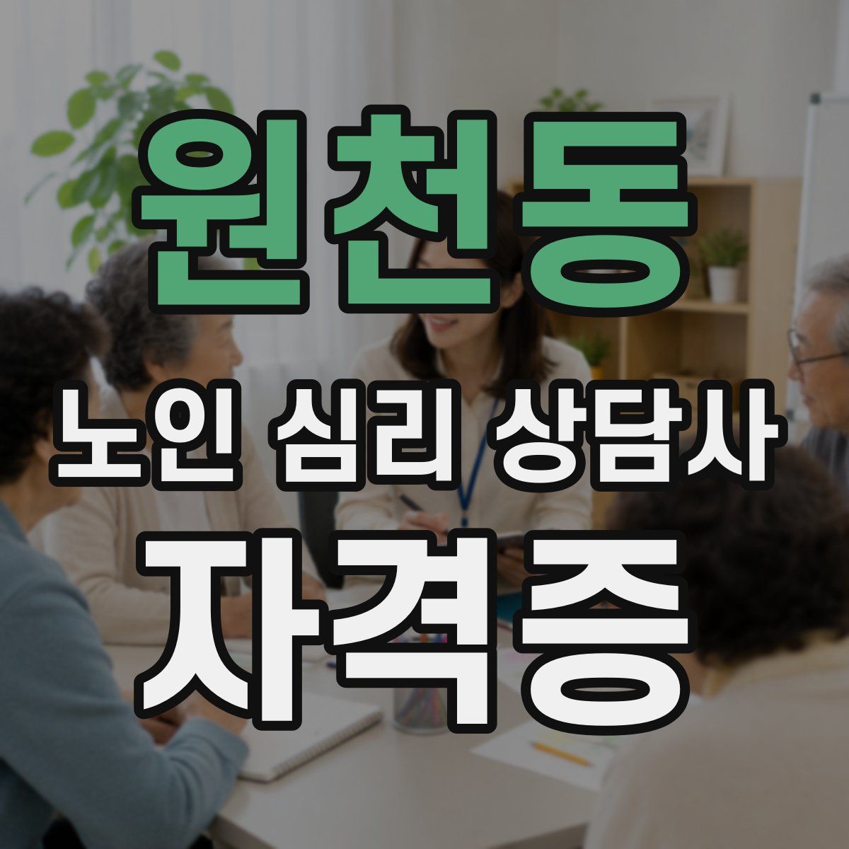원천동 노인 심리 상담사 자격증