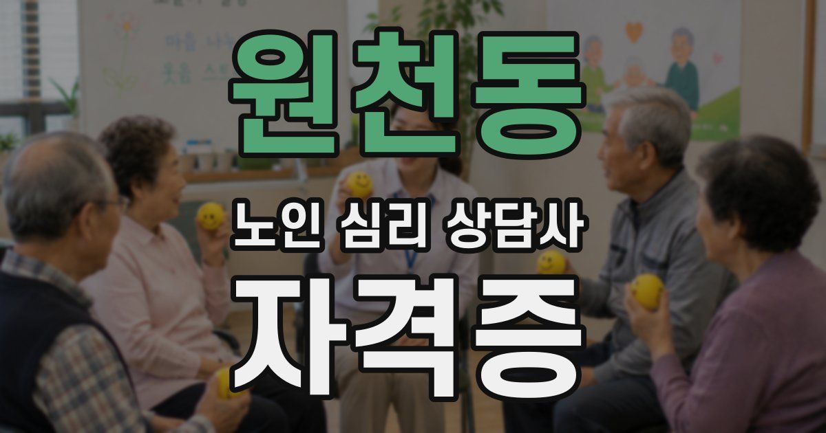 원천동 노인 심리 상담사 자격증