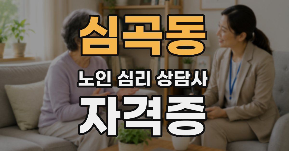 심곡동 노인 심리 상담사 자격증