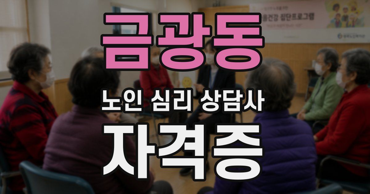 금광동 노인 심리 상담사 자격증