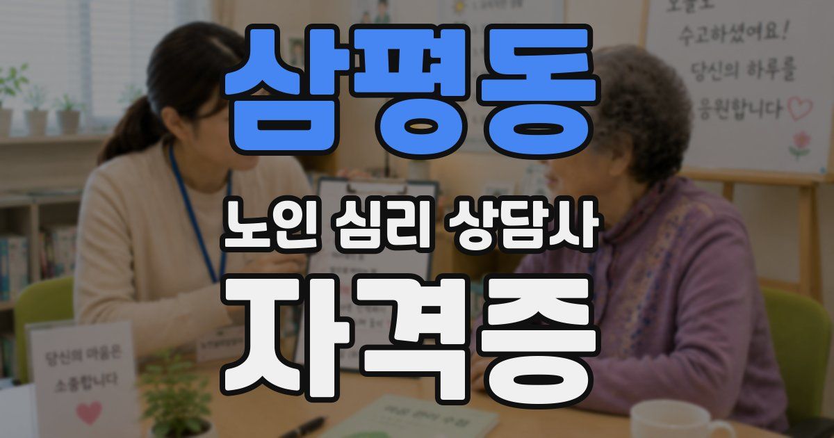 삼평동 노인 심리 상담사 자격증