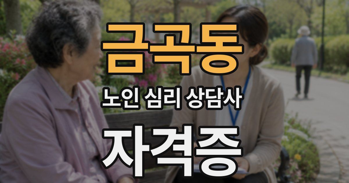 금곡동 노인 심리 상담사 자격증