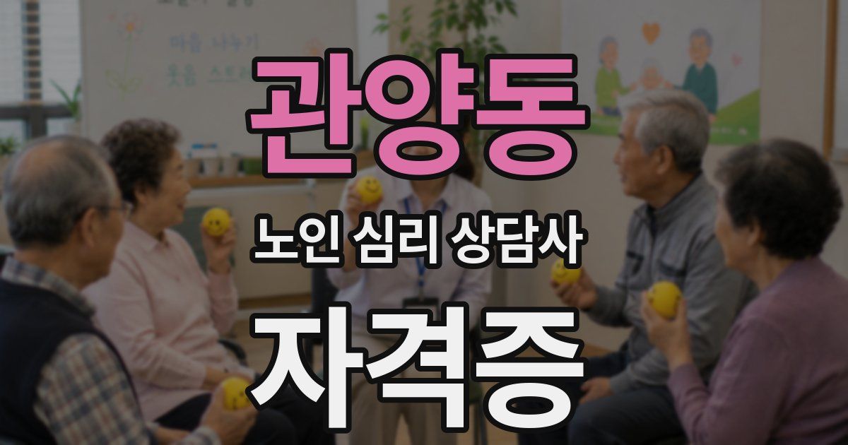 관양동 노인 심리 상담사 자격증