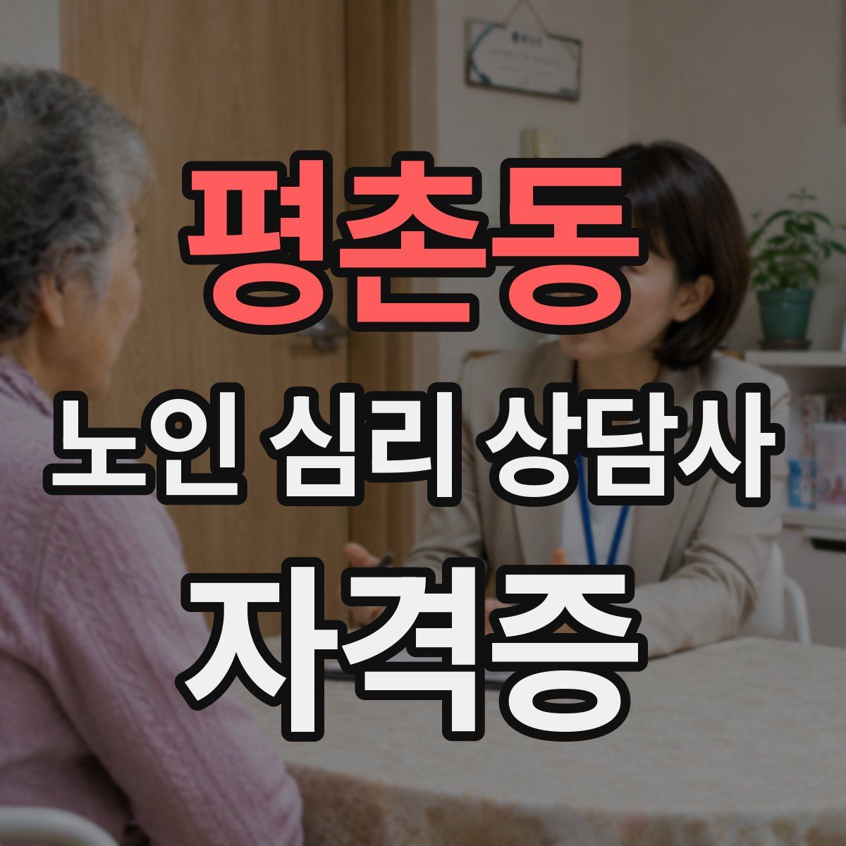 평촌동 노인 심리 상담사 자격증