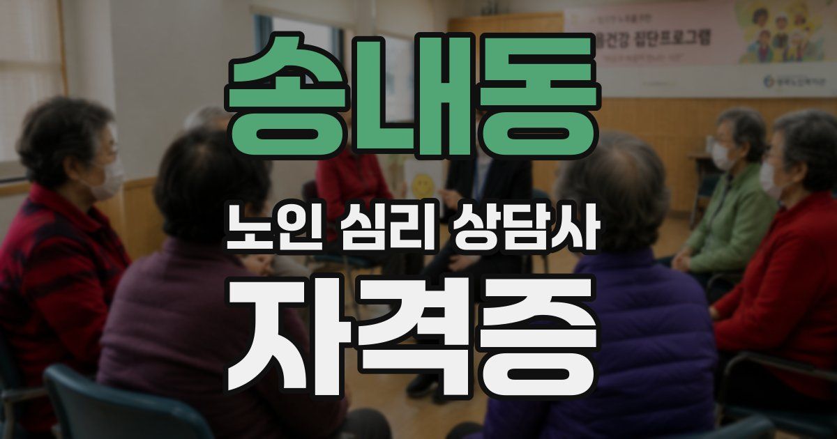 송내동 노인 심리 상담사 자격증