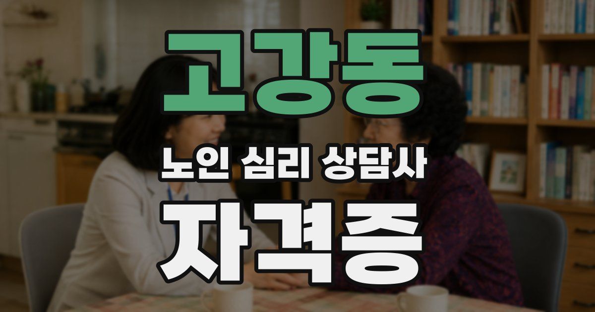 고강동 노인 심리 상담사 자격증