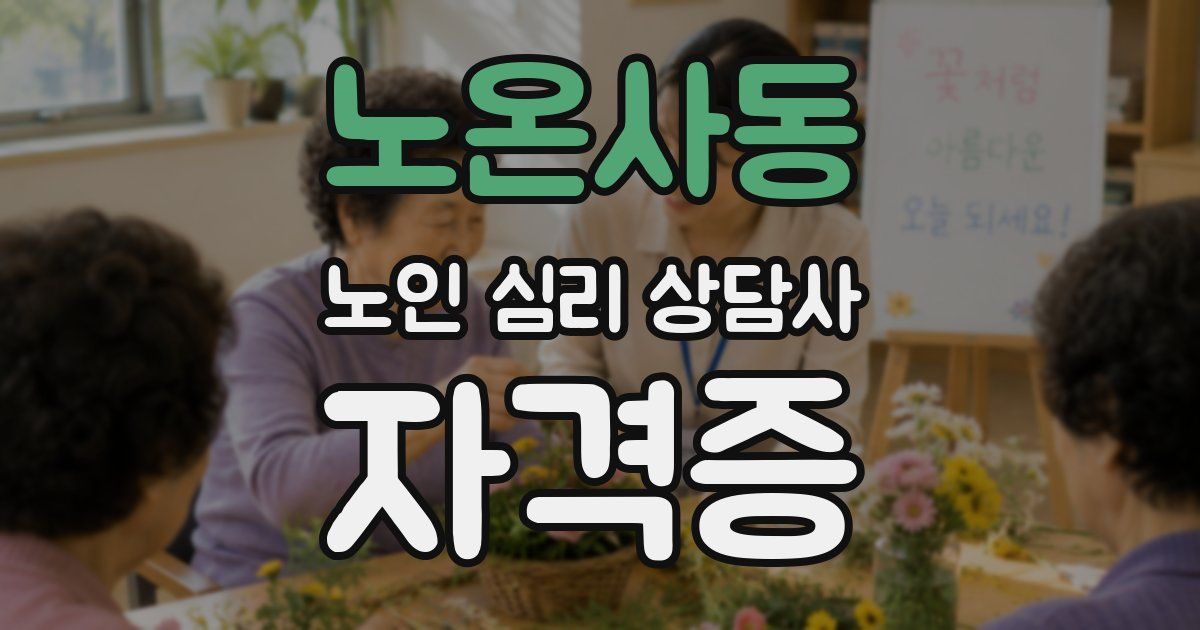 노온사동 노인 심리 상담사 자격증