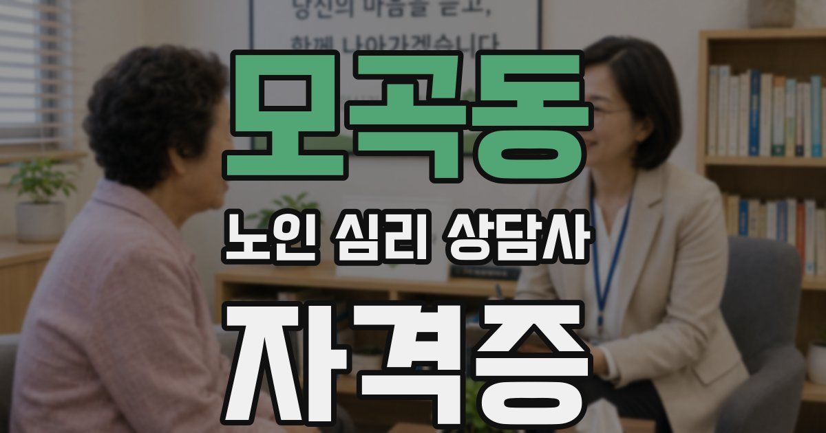 모곡동 노인 심리 상담사 자격증