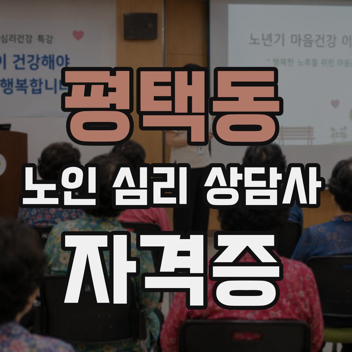 평택동 노인 심리 상담사 자격증