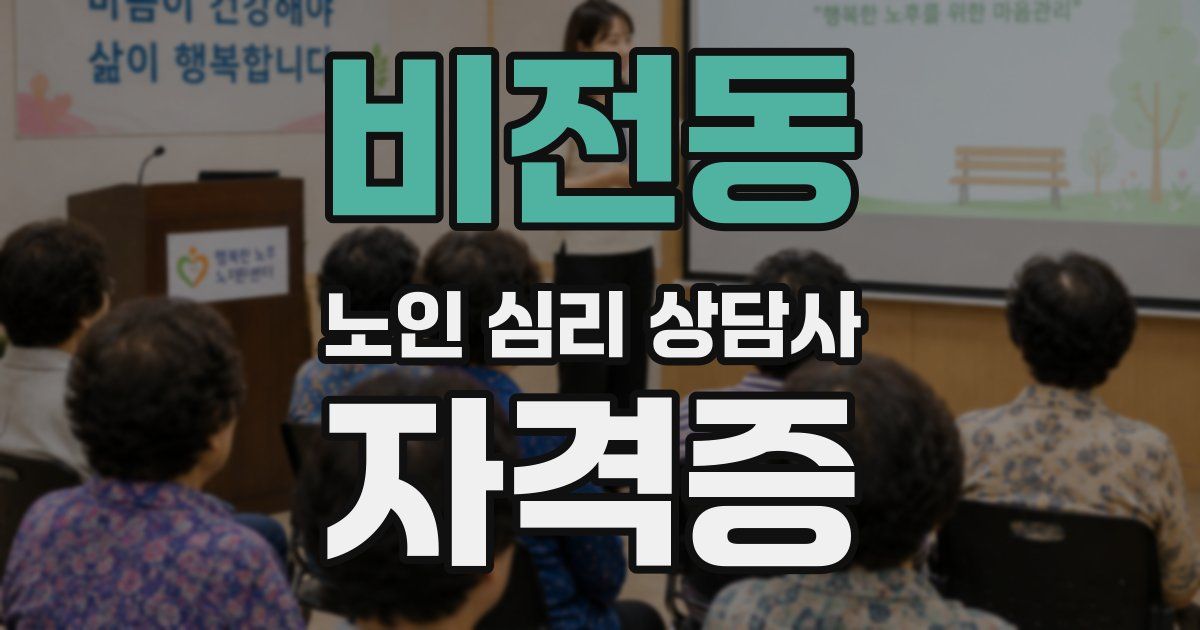 비전동 노인 심리 상담사 자격증