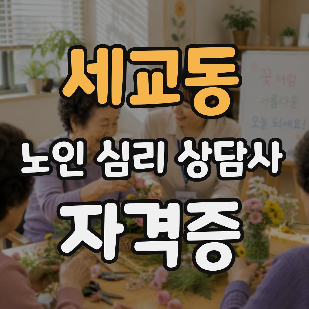 세교동 노인 심리 상담사 자격증