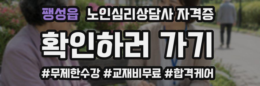 팽성읍 노인 심리 상담사 자격증