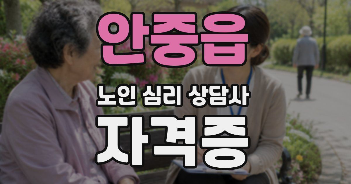 안중읍 노인 심리 상담사 자격증