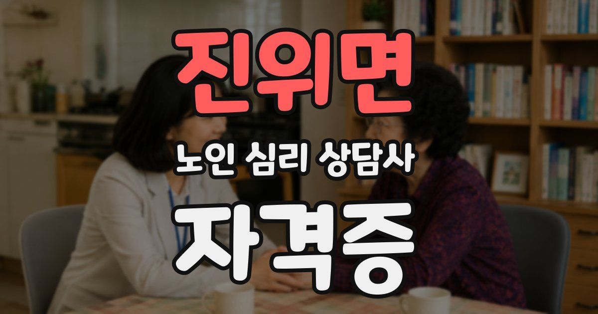 진위면 노인 심리 상담사 자격증
