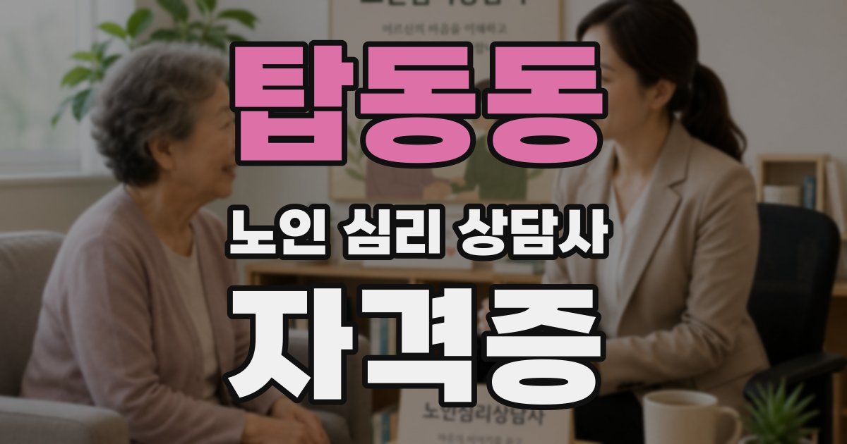 탑동동 노인 심리 상담사 자격증