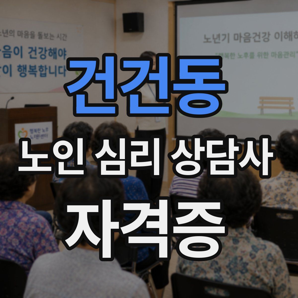 건건동 노인 심리 상담사 자격증