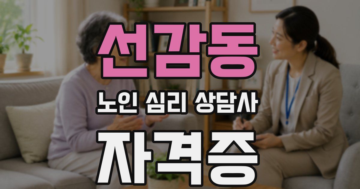 선감동 노인 심리 상담사 자격증