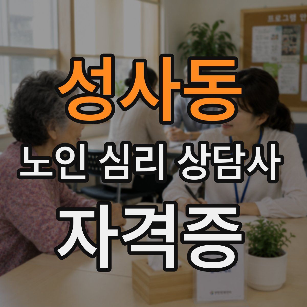 성사동 노인 심리 상담사 자격증