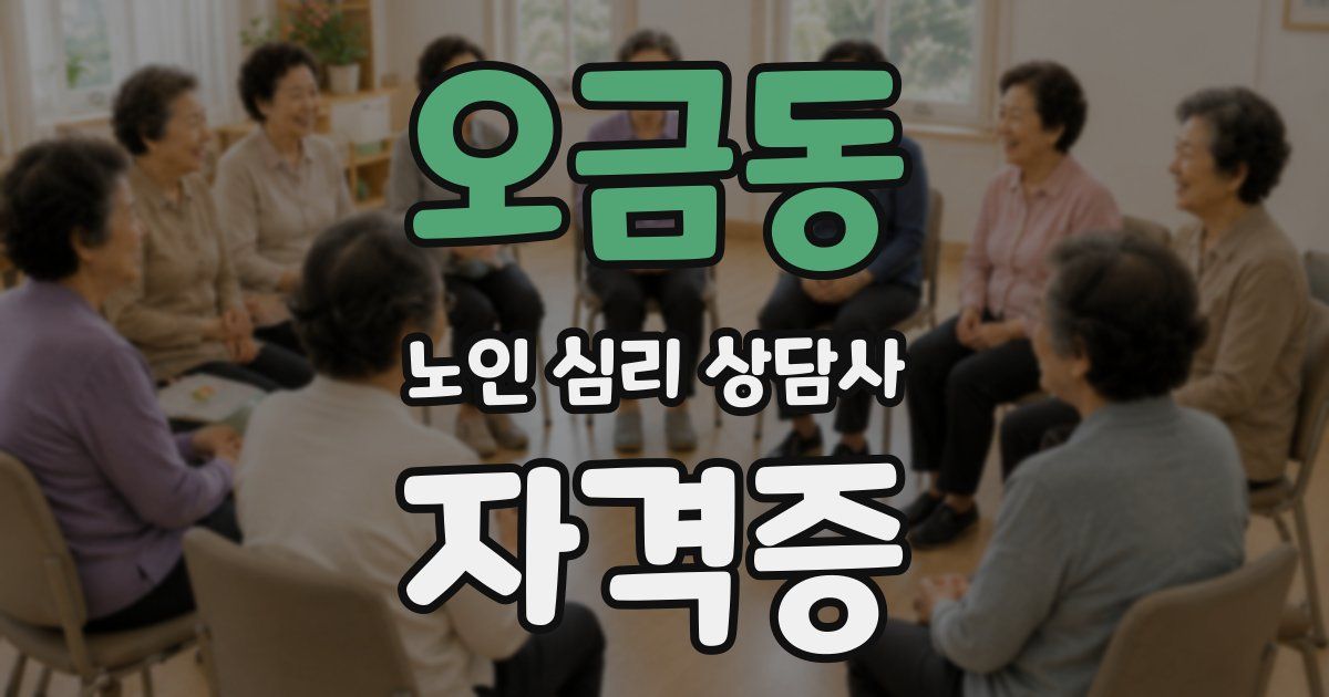 오금동 노인 심리 상담사 자격증