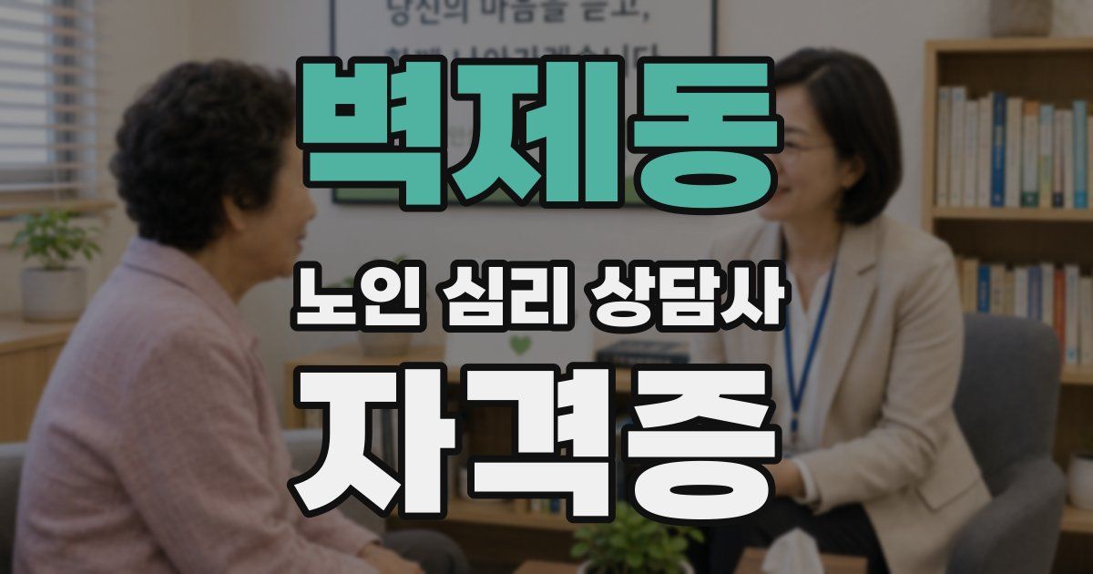 벽제동 노인 심리 상담사 자격증