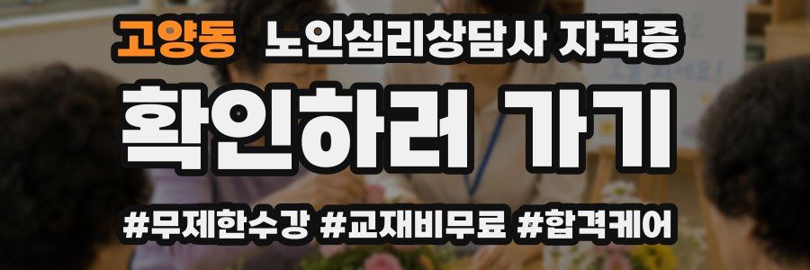 고양동 노인 심리 상담사 자격증