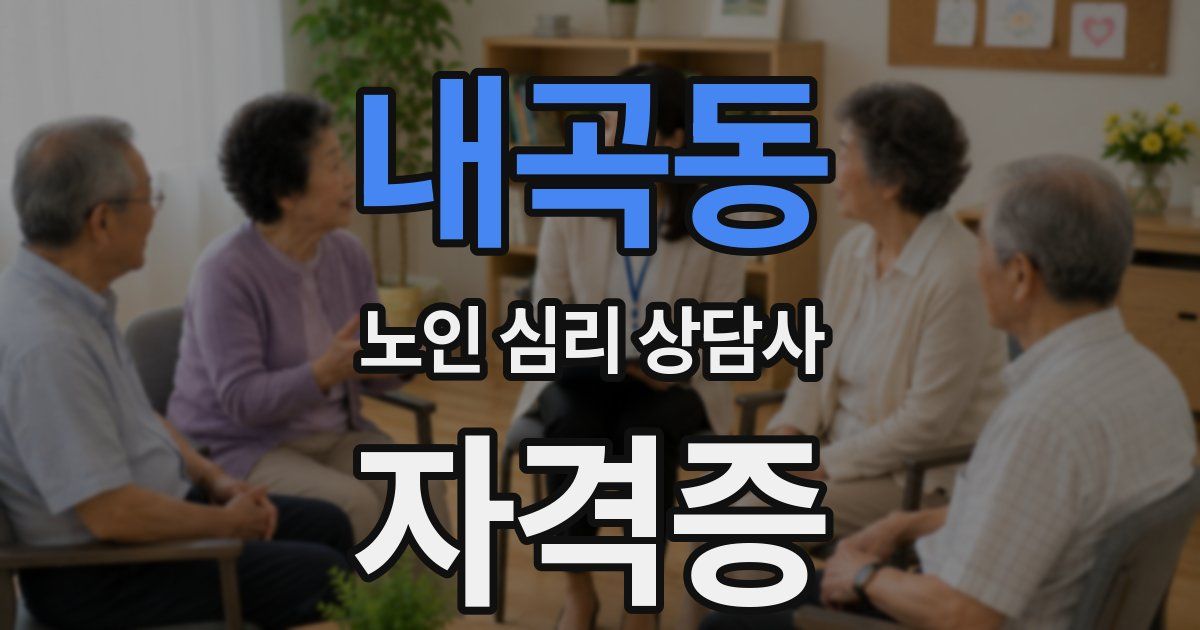 내곡동 노인 심리 상담사 자격증
