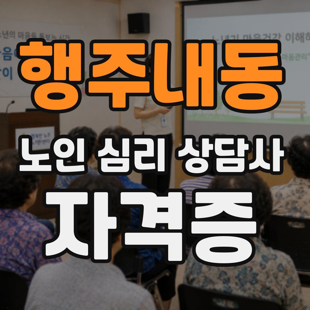 행주내동 노인 심리 상담사 자격증