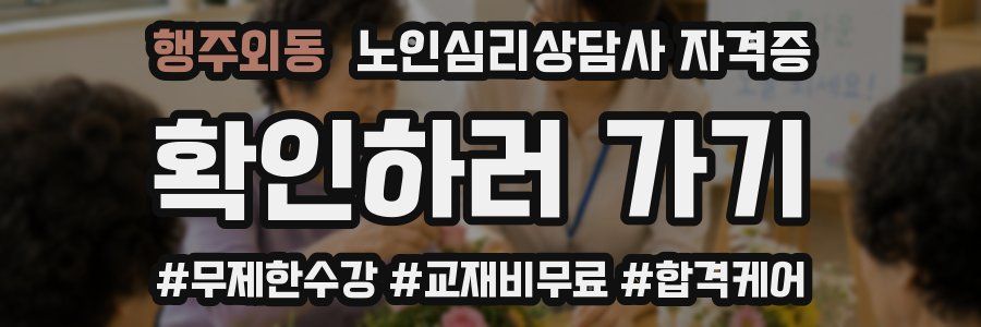 행주외동 노인 심리 상담사 자격증