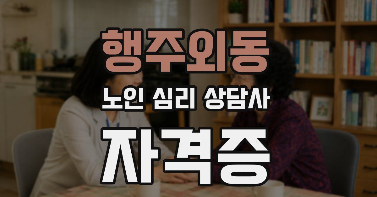 행주외동 노인 심리 상담사 자격증