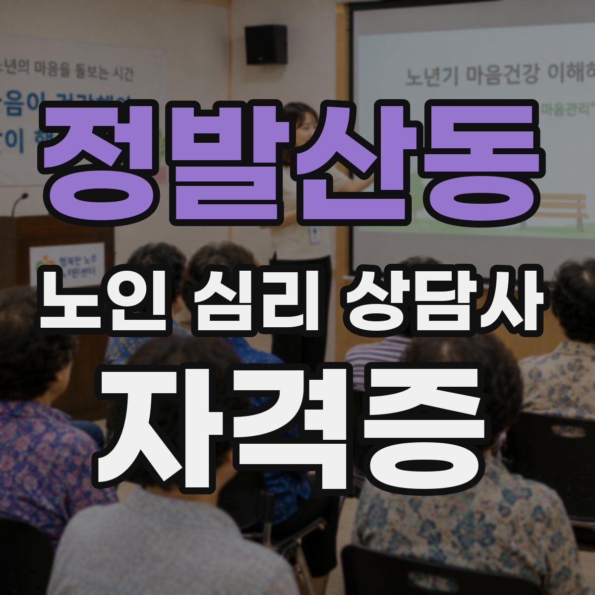 정발산동 노인 심리 상담사 자격증