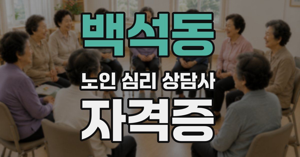 백석동 노인 심리 상담사 자격증