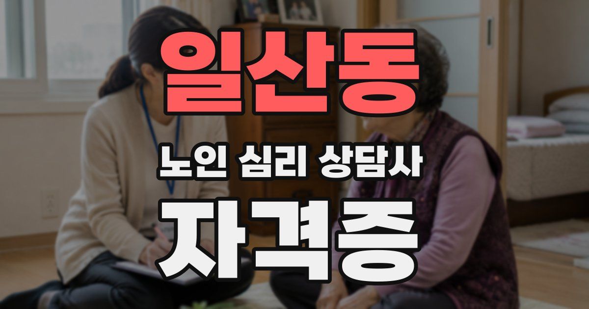 일산동 노인 심리 상담사 자격증