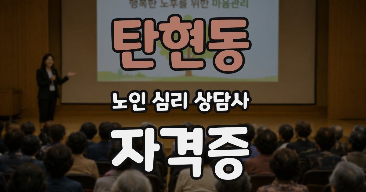 탄현동 노인 심리 상담사 자격증