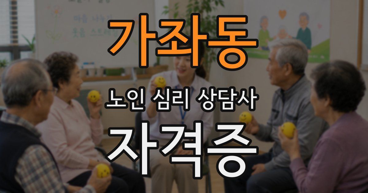 가좌동 노인 심리 상담사 자격증