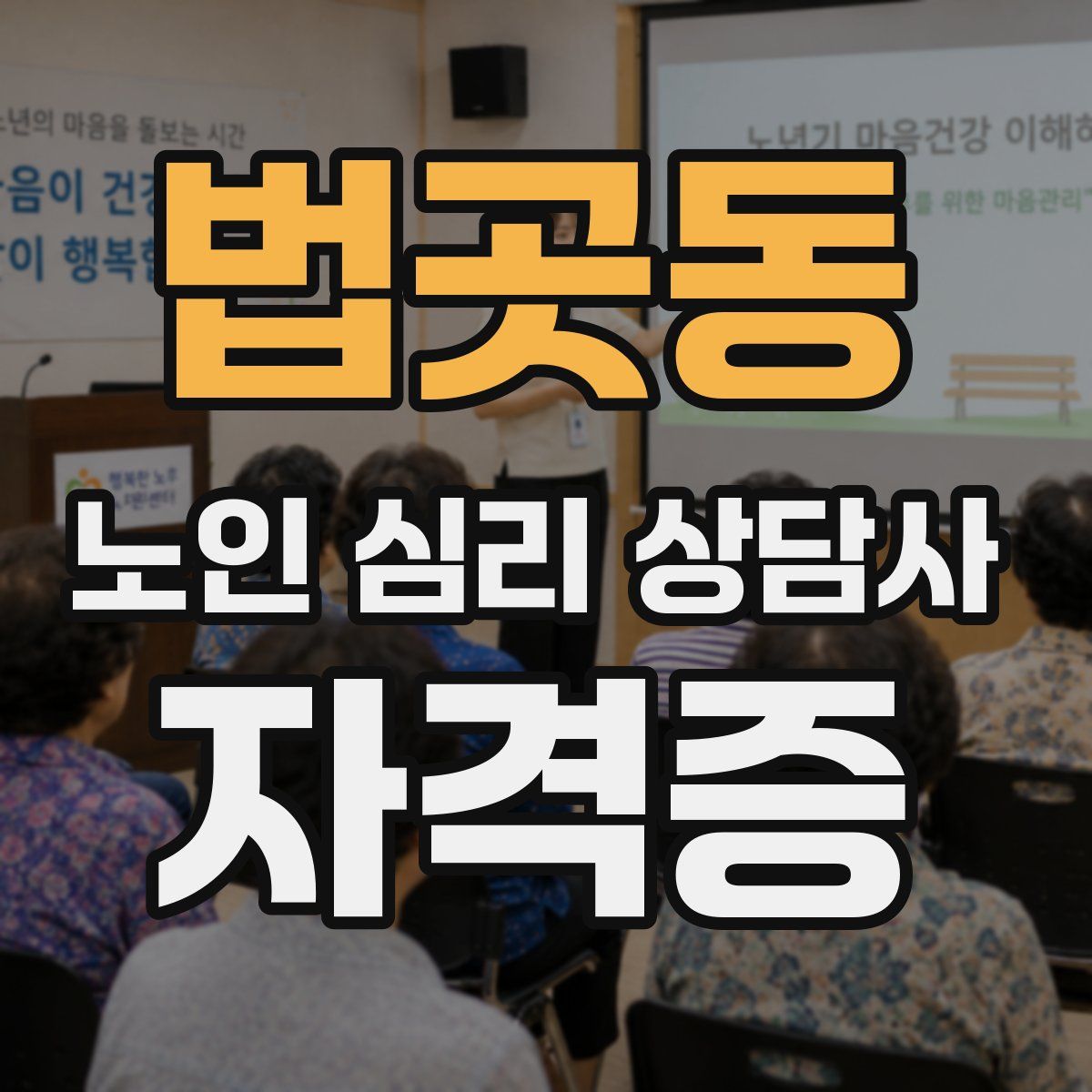 법곳동 노인 심리 상담사 자격증