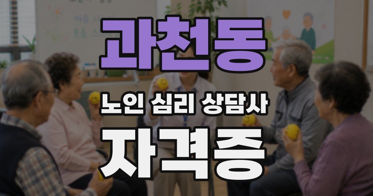 과천동 노인 심리 상담사 자격증